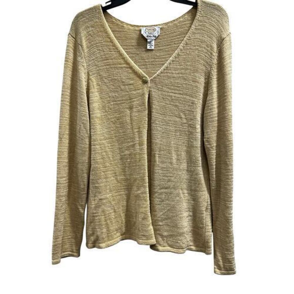 TALBOTS made in Italy open front cardigan elegant sweater old money sz L